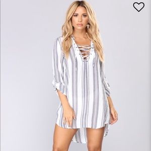 Fashion Nova- Junia Lace Up Mini Dress